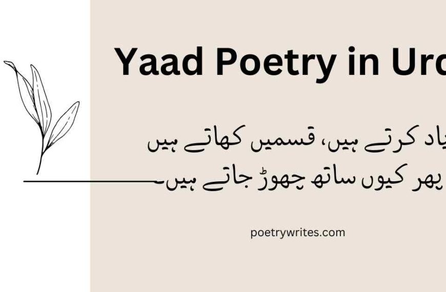 Yaad Poetry In Urdu- Best Yaad Shayari 2 Lines